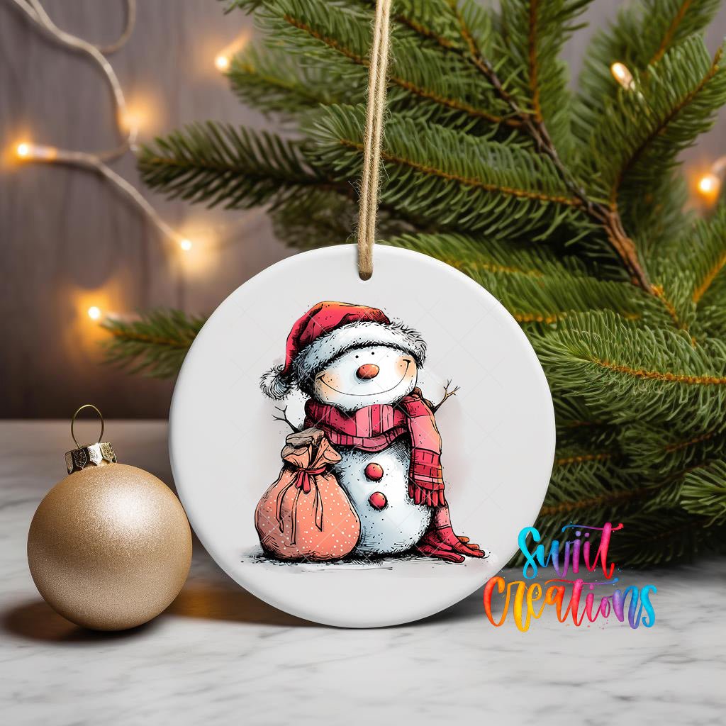 Snowman Christmas UV DTF Ornament Transfer | O-1276 - Swiit Creations