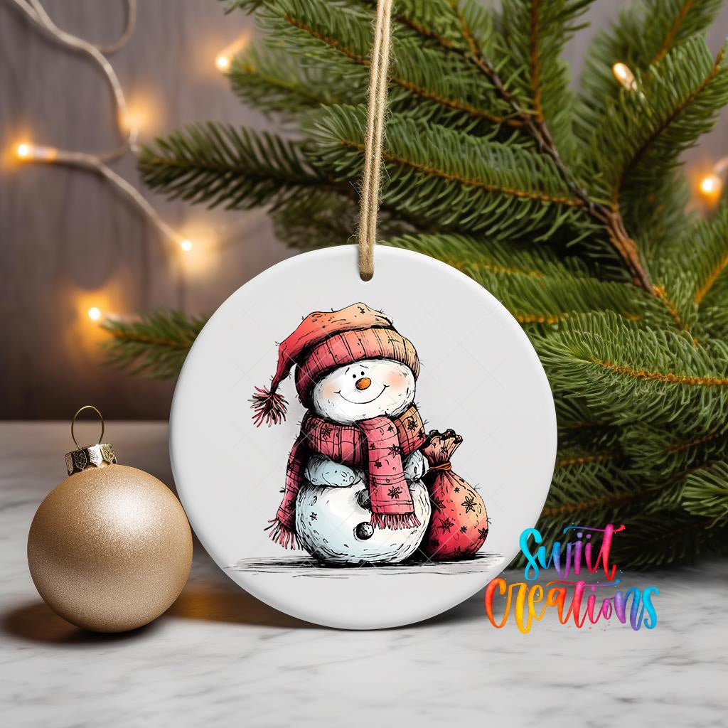 Snowman Christmas UV DTF Ornament Transfer | O-1277 - Swiit Creations
