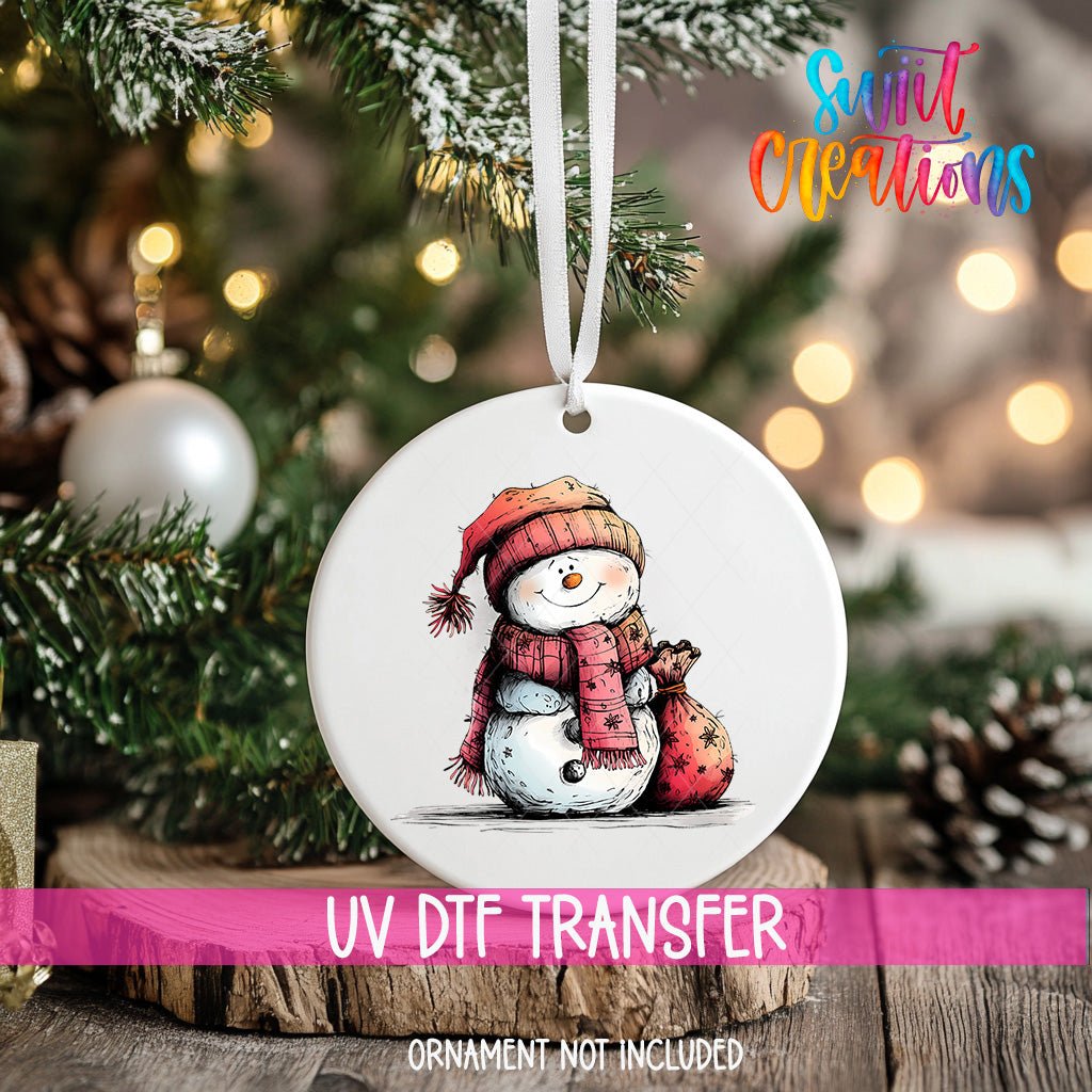 Snowman Christmas UV DTF Ornament Transfer | O-1277 - Swiit Creations