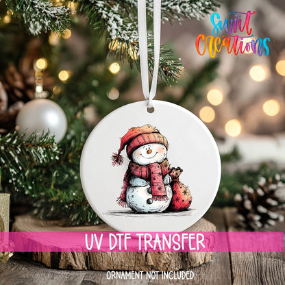 Snowman Christmas UV DTF Ornament Transfer | O-1277 - Swiit Creations