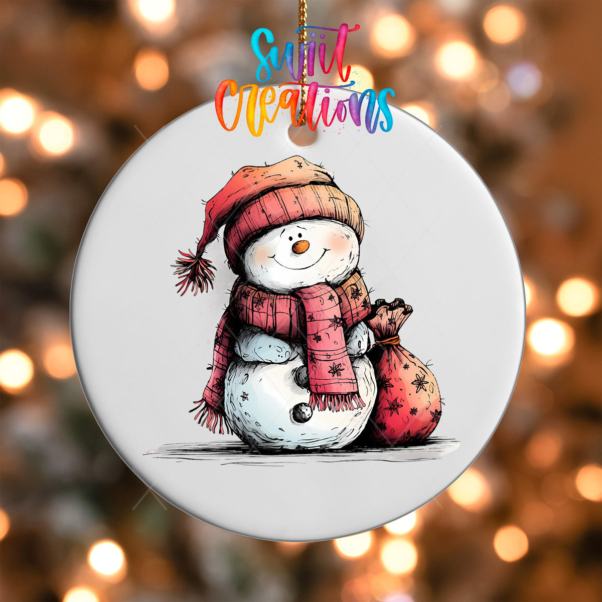 Snowman Christmas UV DTF Ornament Transfer | O-1277 - Swiit Creations