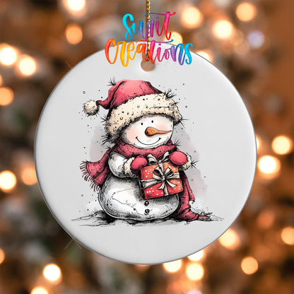 Snowman Christmas UV DTF Ornament Transfer | O-1278 - Swiit Creations