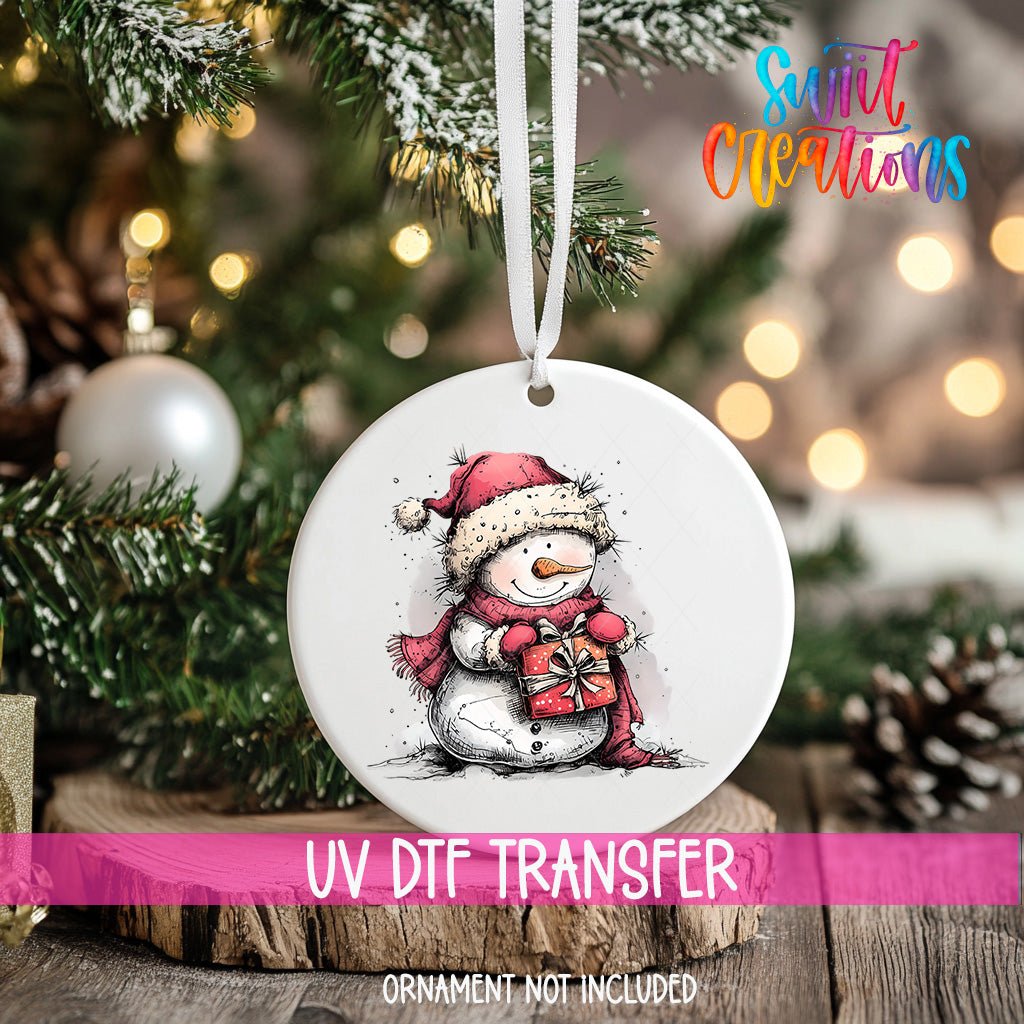Snowman Christmas UV DTF Ornament Transfer | O-1278 - Swiit Creations