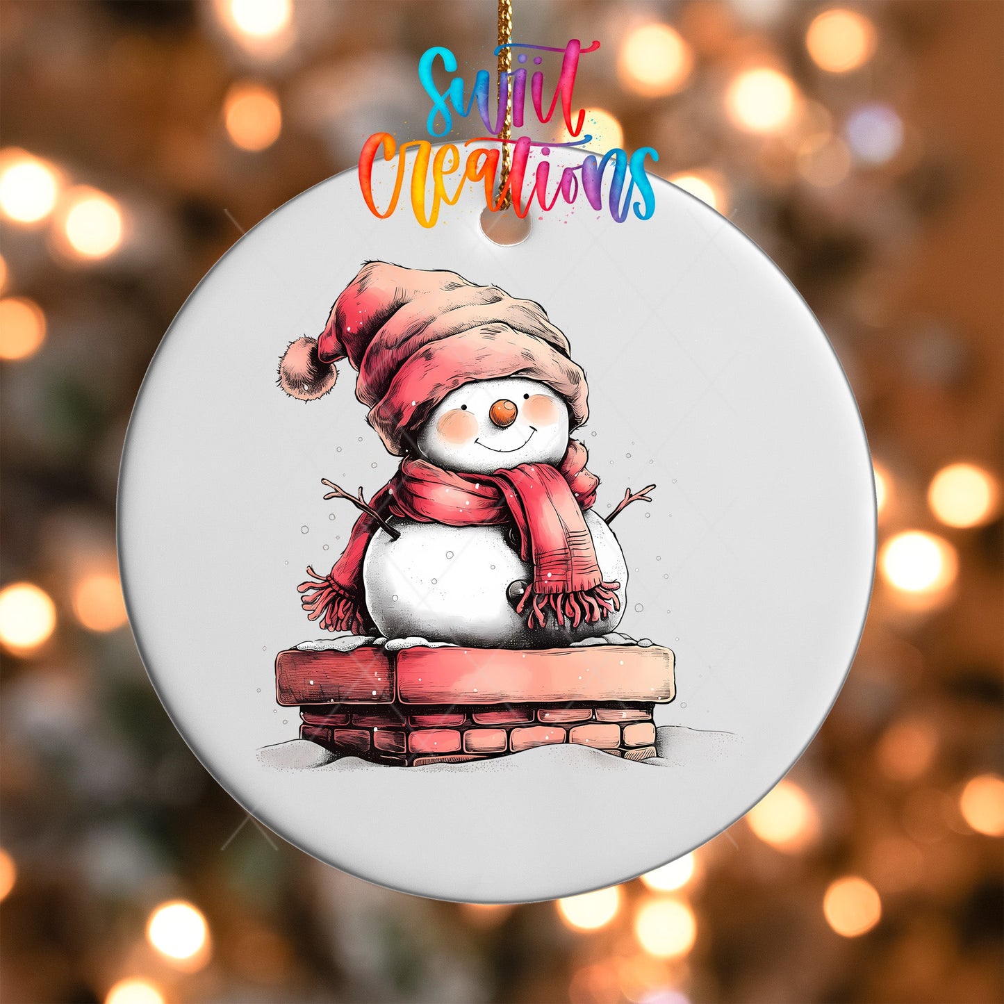 Snowman Christmas UV DTF Ornament Transfer | O-1280 - Swiit Creations