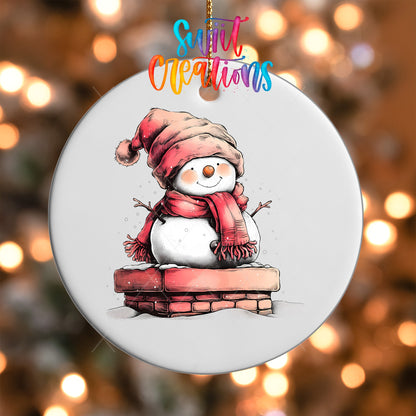Snowman Christmas UV DTF Ornament Transfer | O-1280 - Swiit Creations