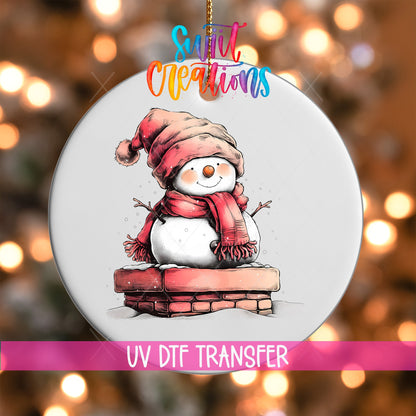 Snowman Christmas UV DTF Ornament Transfer | O-1280 - Swiit Creations