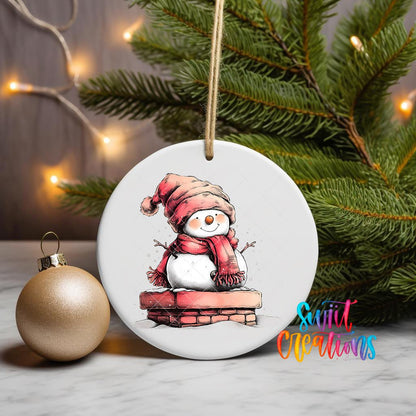 Snowman Christmas UV DTF Ornament Transfer | O-1280 - Swiit Creations