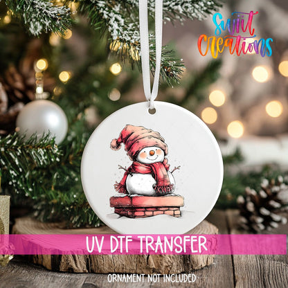 Snowman Christmas UV DTF Ornament Transfer | O-1280 - Swiit Creations