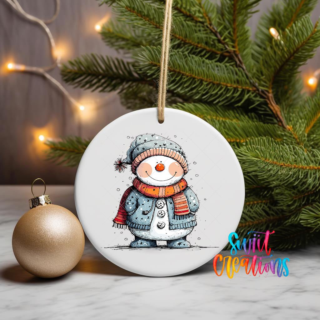 Snowman Christmas UV DTF Ornament Transfer | O-1284 - Swiit Creations