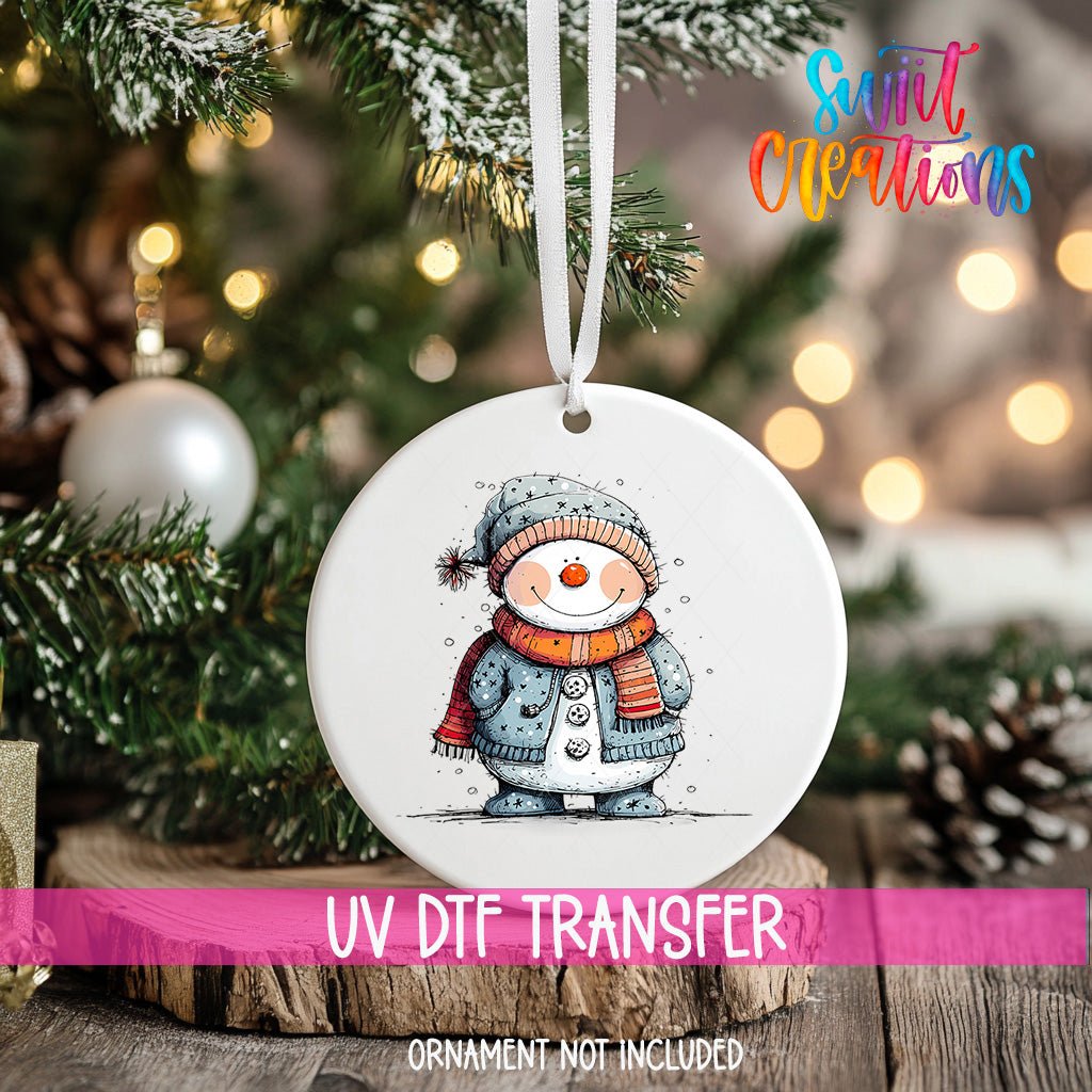 Snowman Christmas UV DTF Ornament Transfer | O-1284 - Swiit Creations