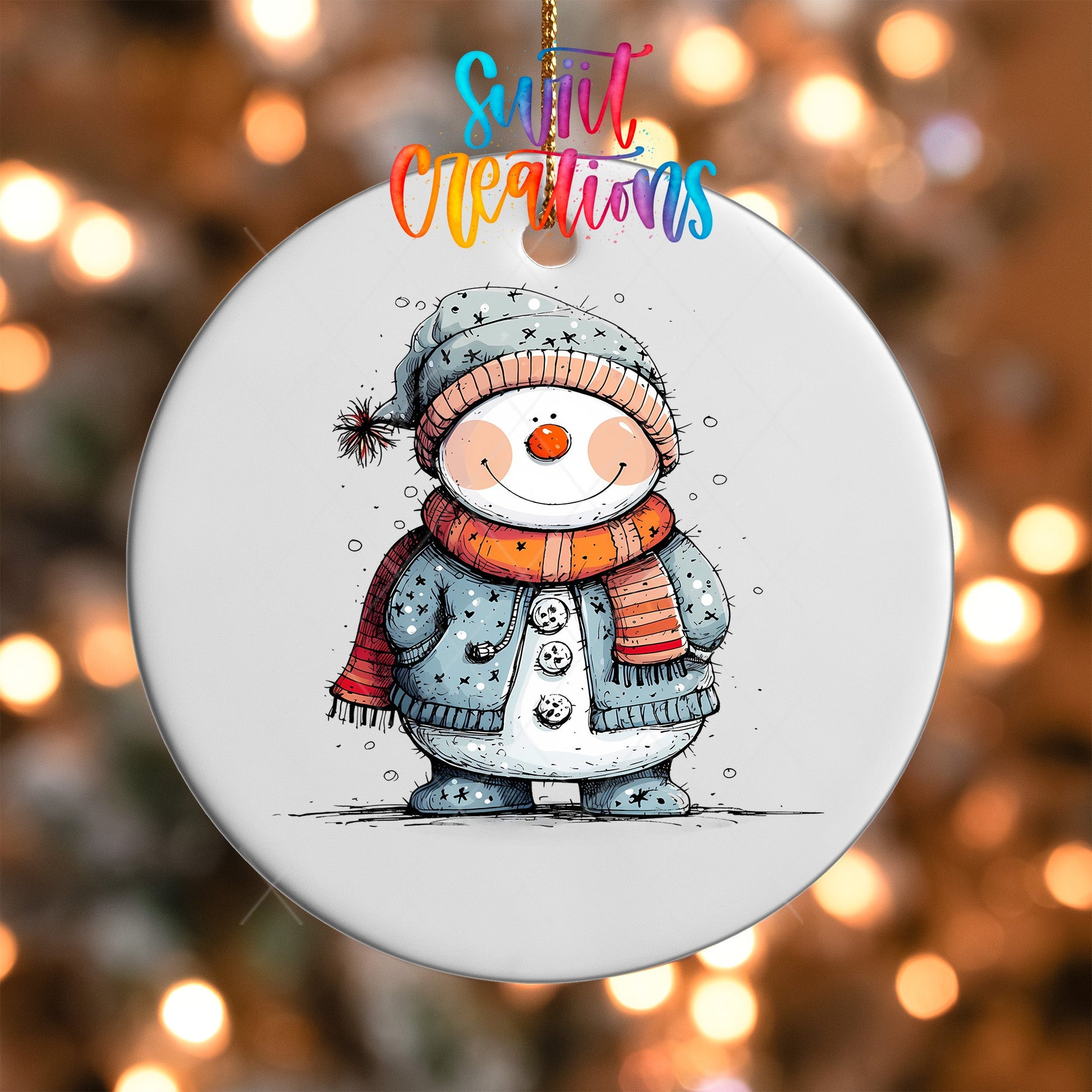 Snowman Christmas UV DTF Ornament Transfer | O-1284 - Swiit Creations