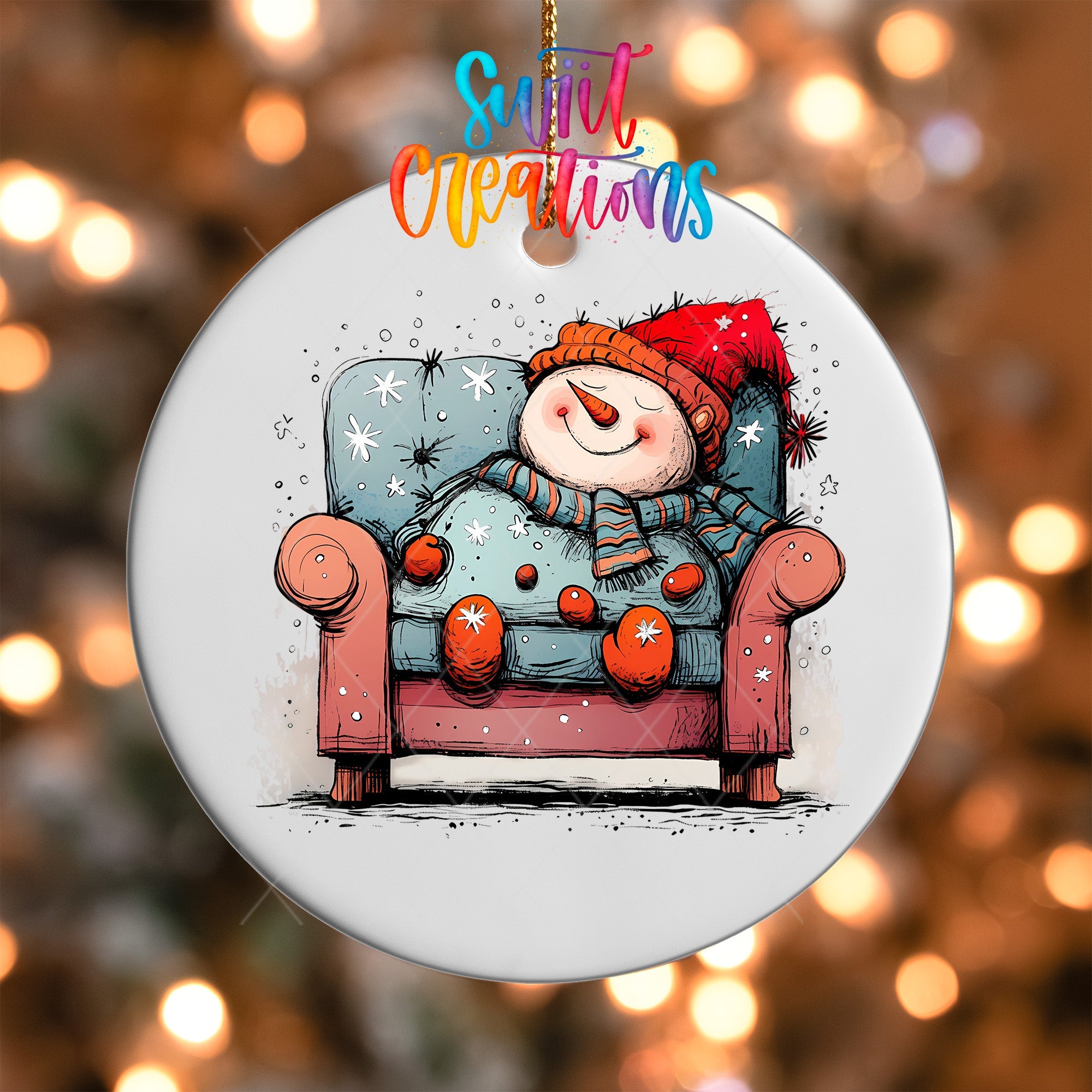 Snowman Christmas UV DTF Ornament Transfer | O-1289 - Swiit Creations