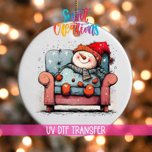 Snowman Christmas UV DTF Ornament Transfer | O-1289 - Swiit Creations