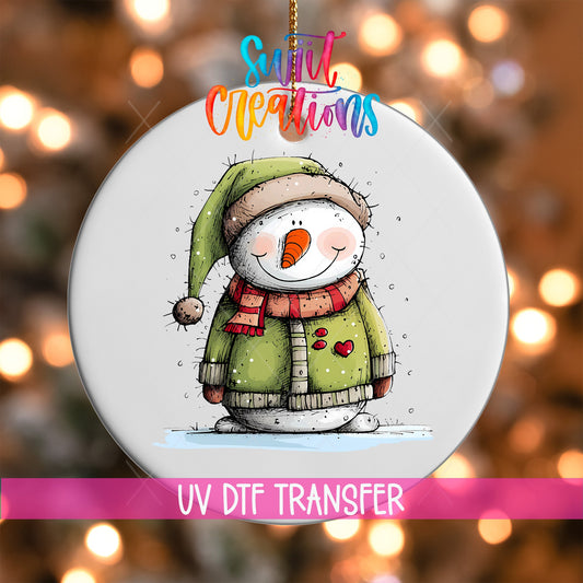Snowman Christmas UV DTF Ornament Transfer | O-1291 - Swiit Creations