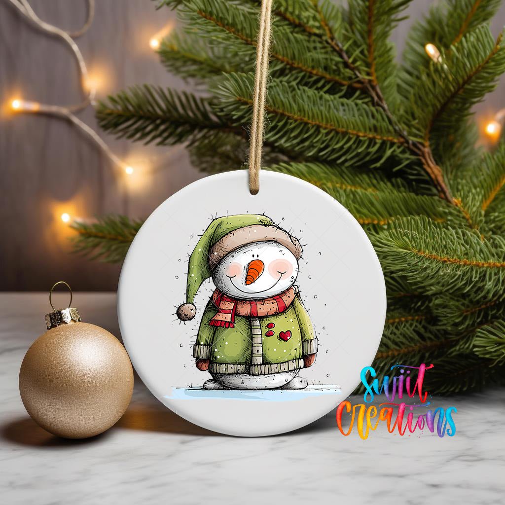 Snowman Christmas UV DTF Ornament Transfer | O-1291 - Swiit Creations