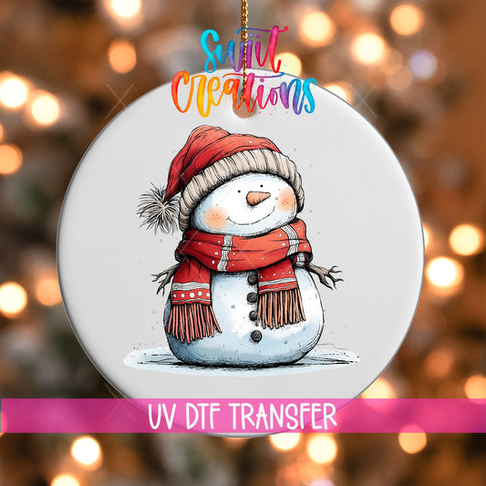 Snowman Christmas UV DTF Ornament Transfer | O-1294 - Swiit Creations