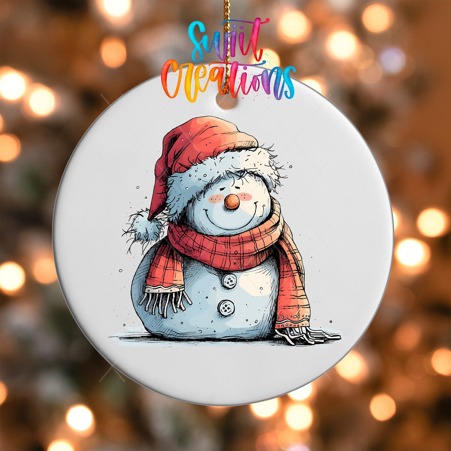 Snowman Christmas UV DTF Ornament Transfer | O-1295 - Swiit Creations