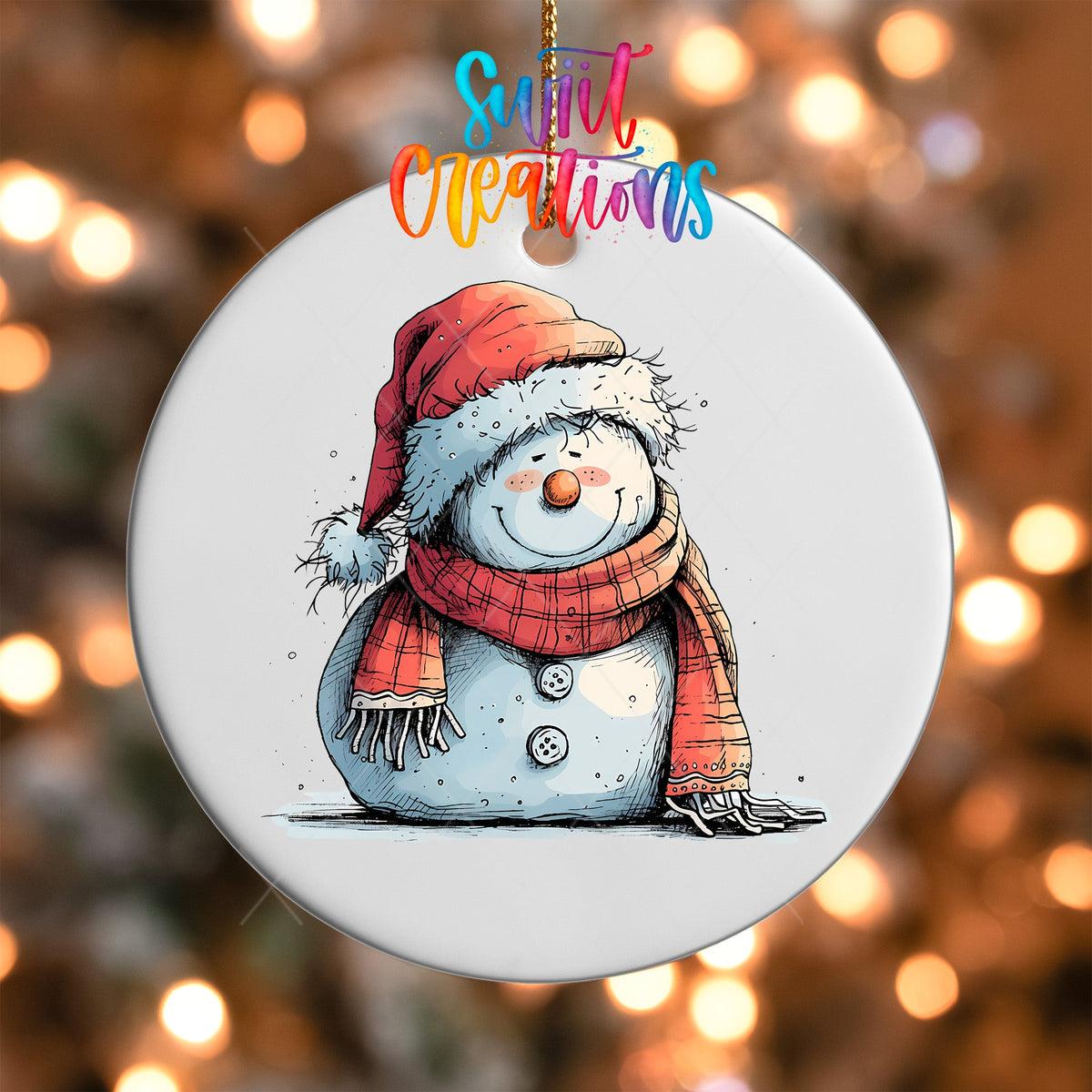 Snowman Christmas UV DTF Ornament Transfer | O-1295 - Swiit Creations