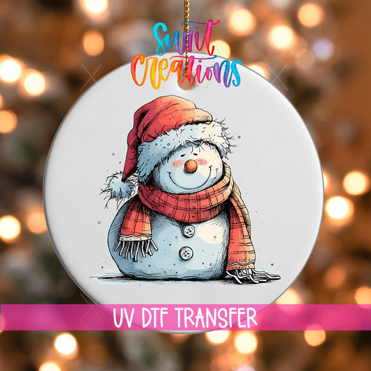 Snowman Christmas UV DTF Ornament Transfer | O-1295 - Swiit Creations