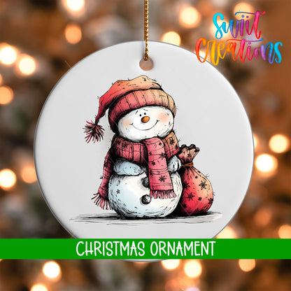 Snowman Personalized Christmas Ornament | O1277 - Swiit Creations