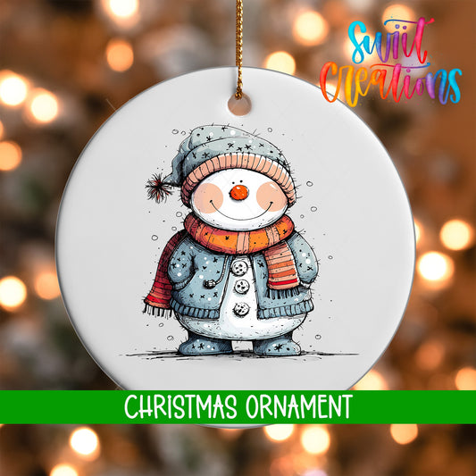 Snowman Personalized Christmas Ornament | O1284 - Swiit Creations