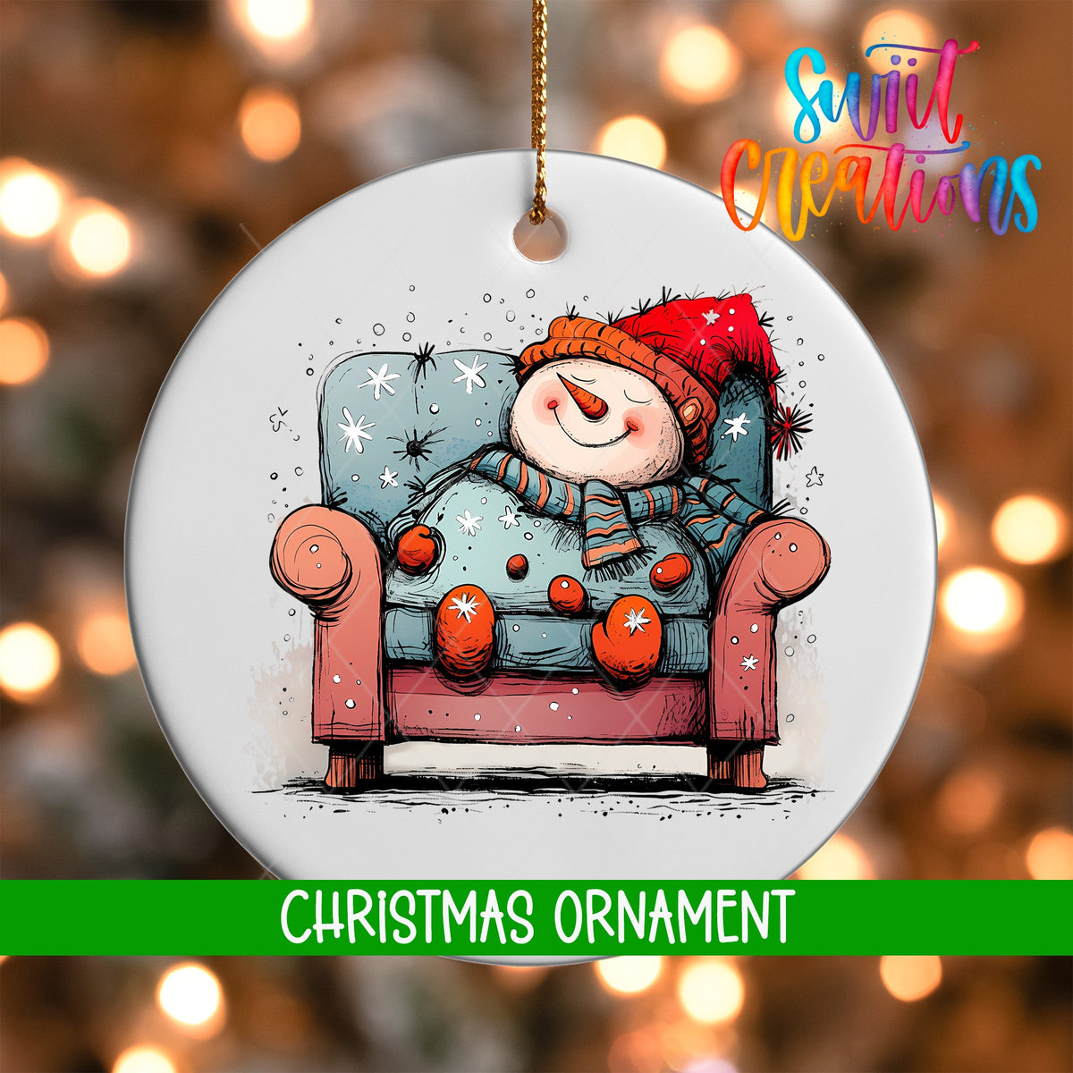Snowman Personalized Christmas Ornament | O1289 - Swiit Creations