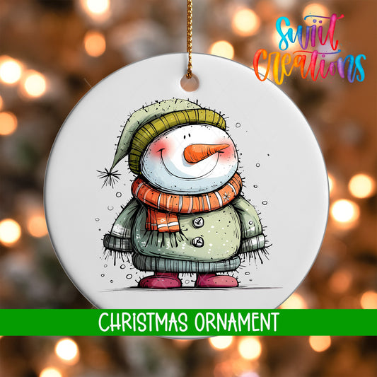 Snowman Personalized Christmas Ornament | O1292 - Swiit Creations