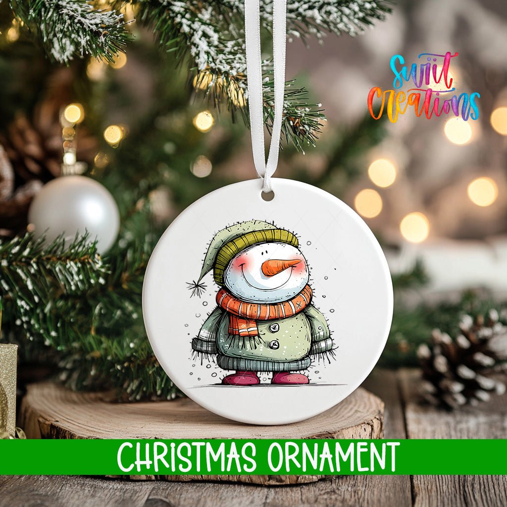 Snowman Personalized Christmas Ornament | O1292 - Swiit Creations