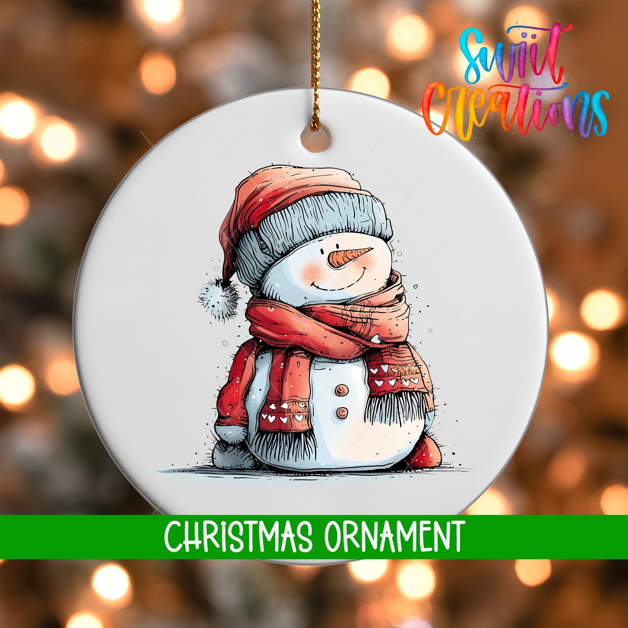 Snowman Personalized Christmas Ornament | O1296 - Swiit Creations