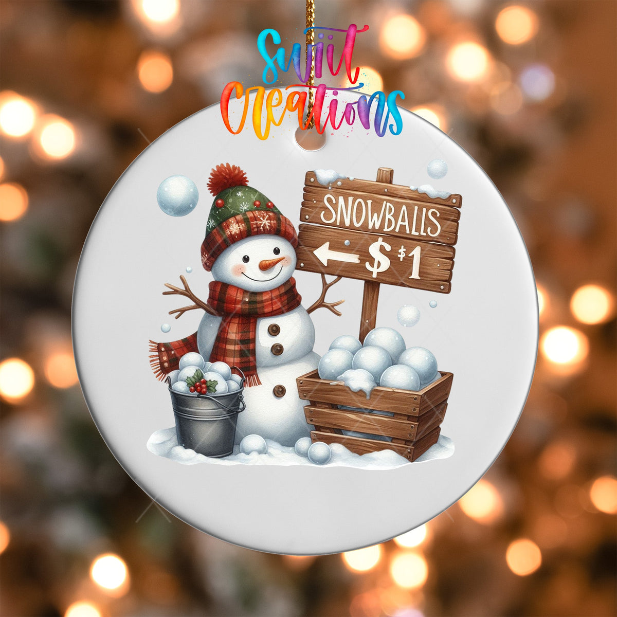 Snowman UV DTF Ornament Transfer | O-1194 - Swiit Creations