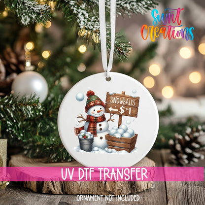 Snowman UV DTF Ornament Transfer | O-1194 - Swiit Creations
