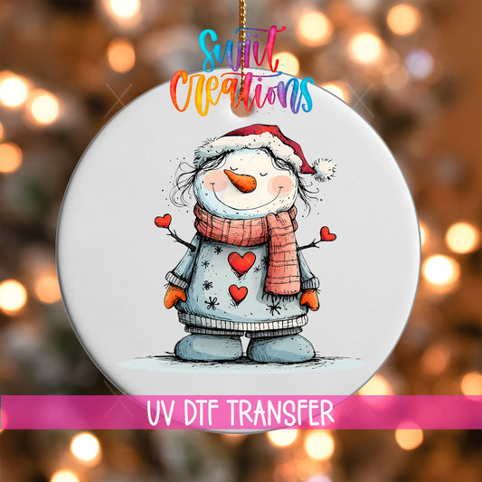Snowman UV DTF Ornament Transfer | O-1283 - Swiit Creations