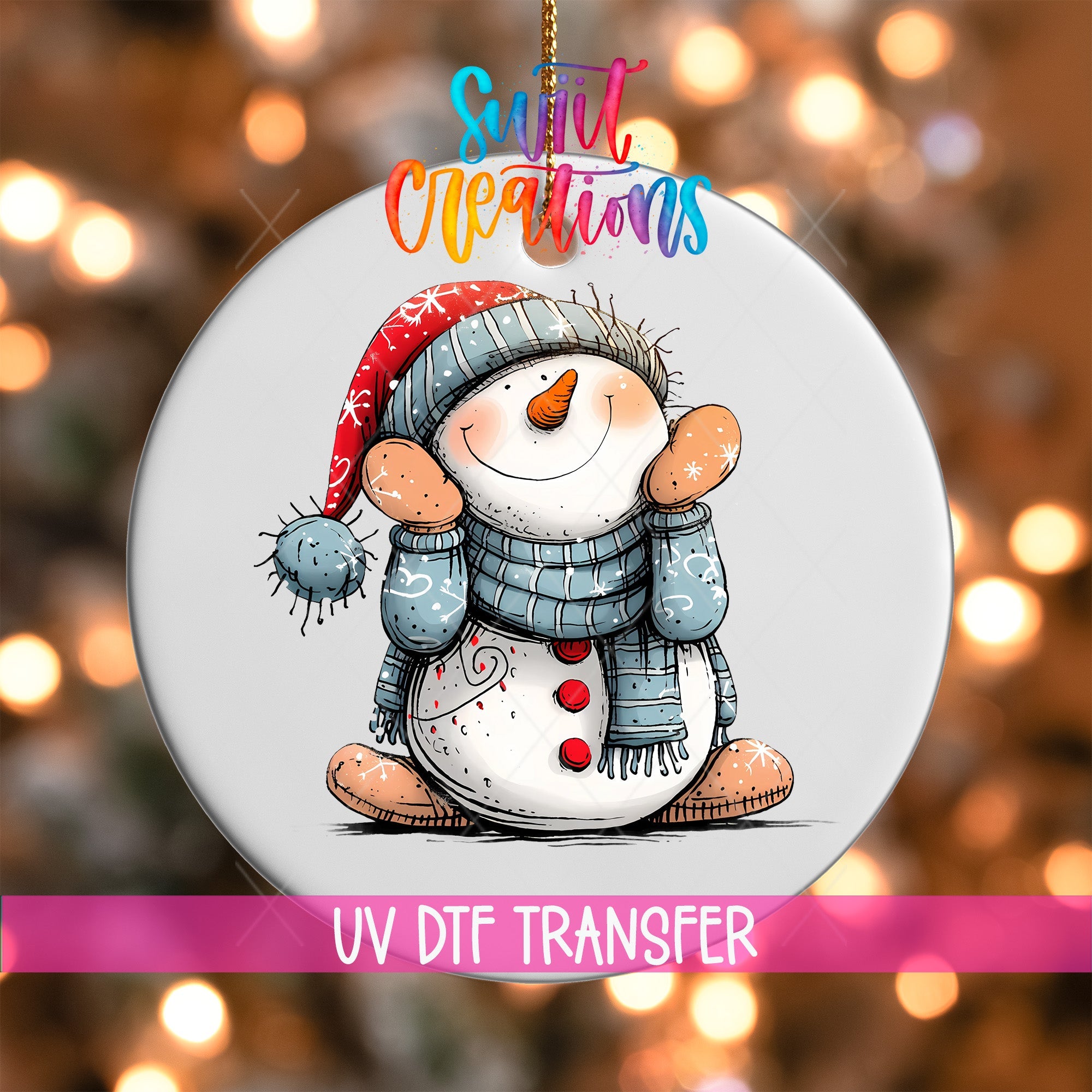 Snowman UV DTF Ornament Transfer | O-1286 - Swiit Creations