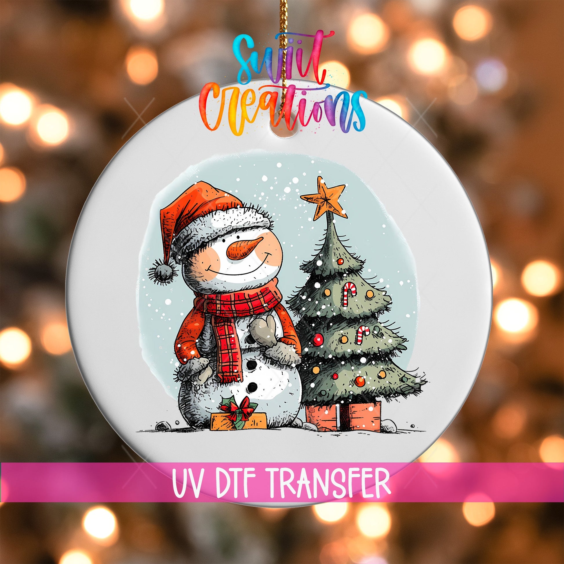 Snowman UV DTF Ornament Transfer | O-1287 - Swiit Creations