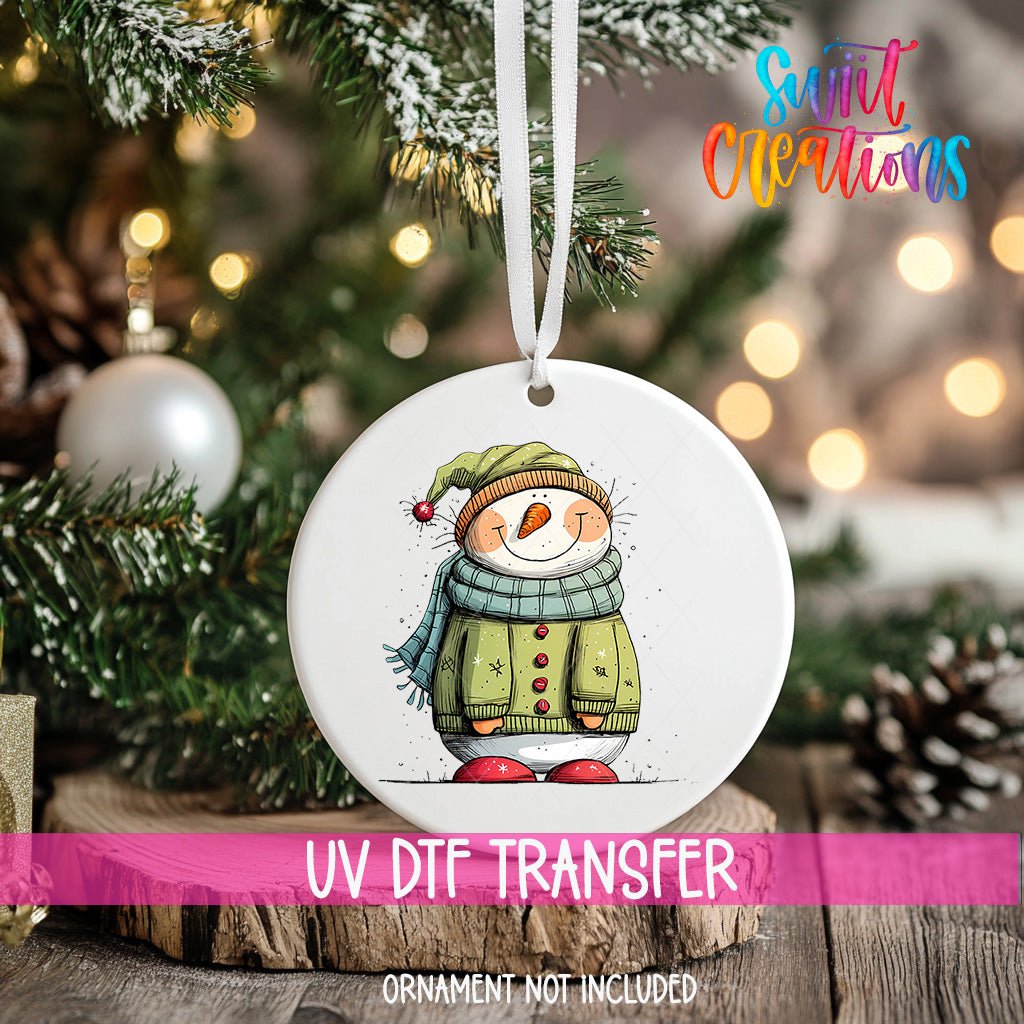 Snowman UV DTF Ornament Transfer | O-1290 - Swiit Creations