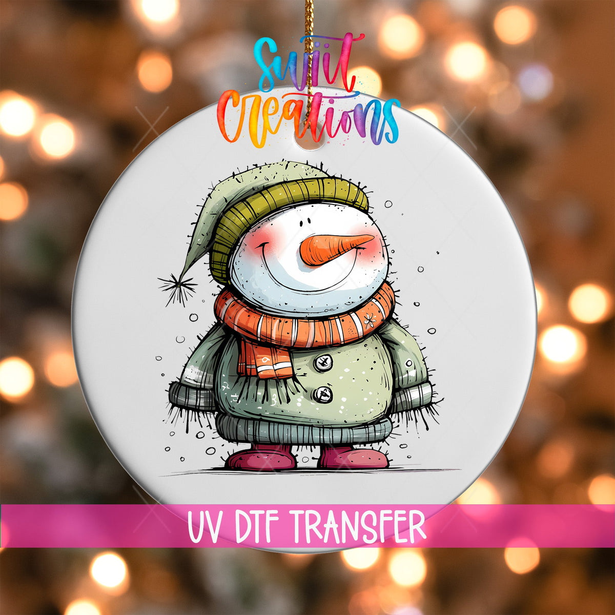 Snowman UV DTF Ornament Transfer | O-1292 - Swiit Creations