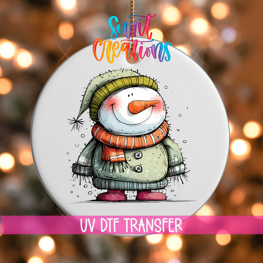 Snowman UV DTF Ornament Transfer | O-1292 - Swiit Creations