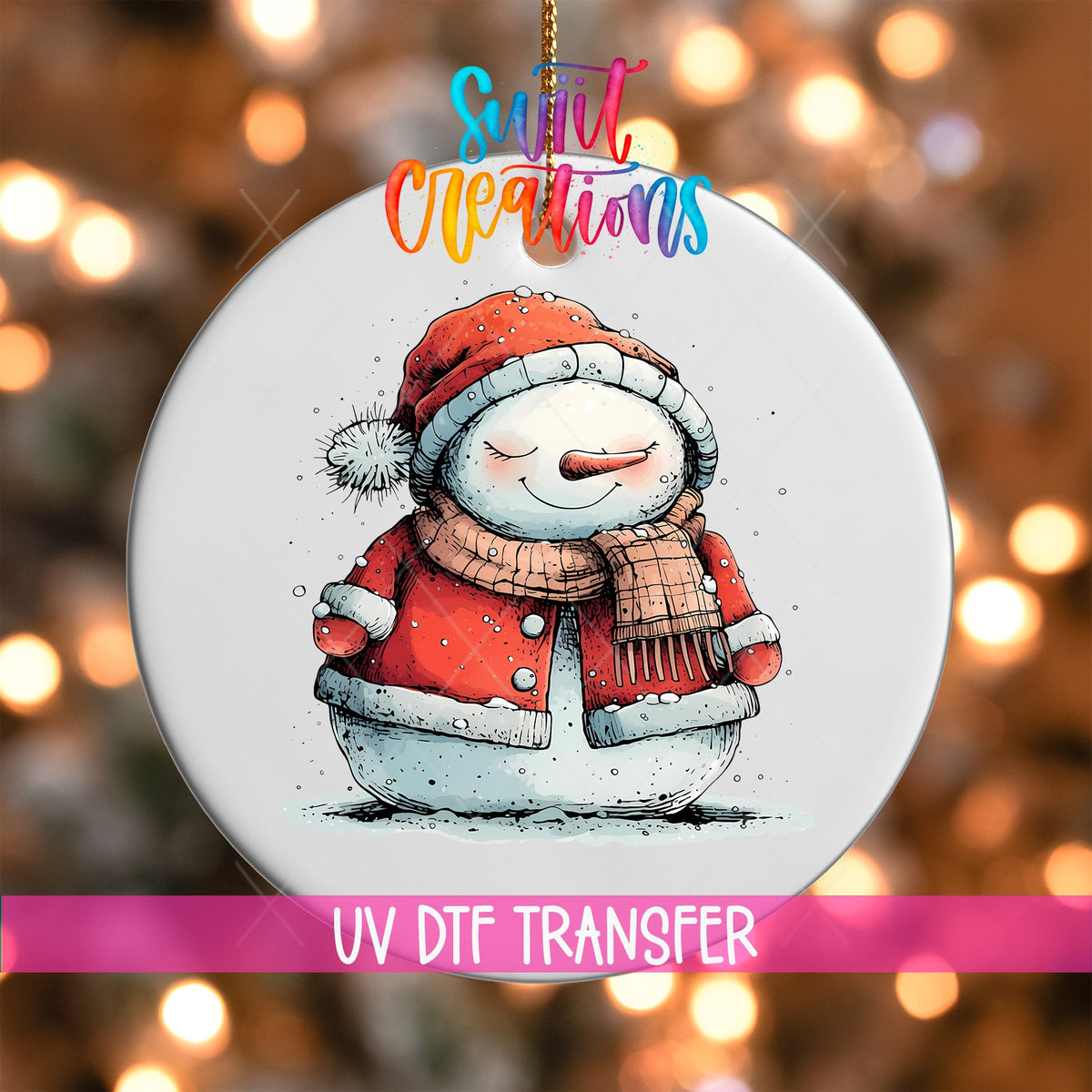 Snowman UV DTF Ornament Transfer | O-1293 - Swiit Creations