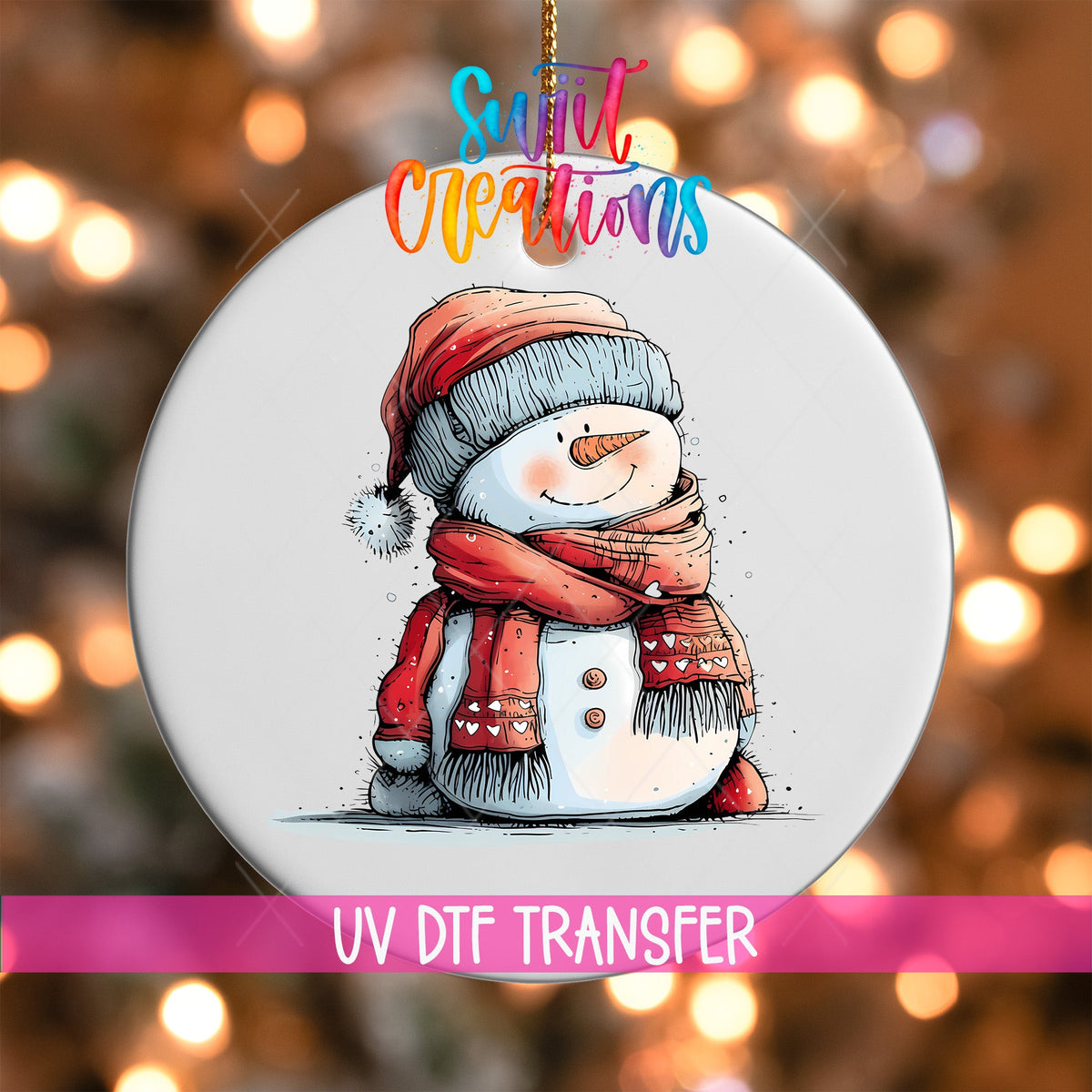 Snowman UV DTF Ornament Transfer | O-1296 - Swiit Creations