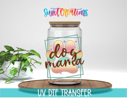Soft Pastel Paw Print Dog Mama UV DTF Cup Decal | UV332 - Swiit Creations