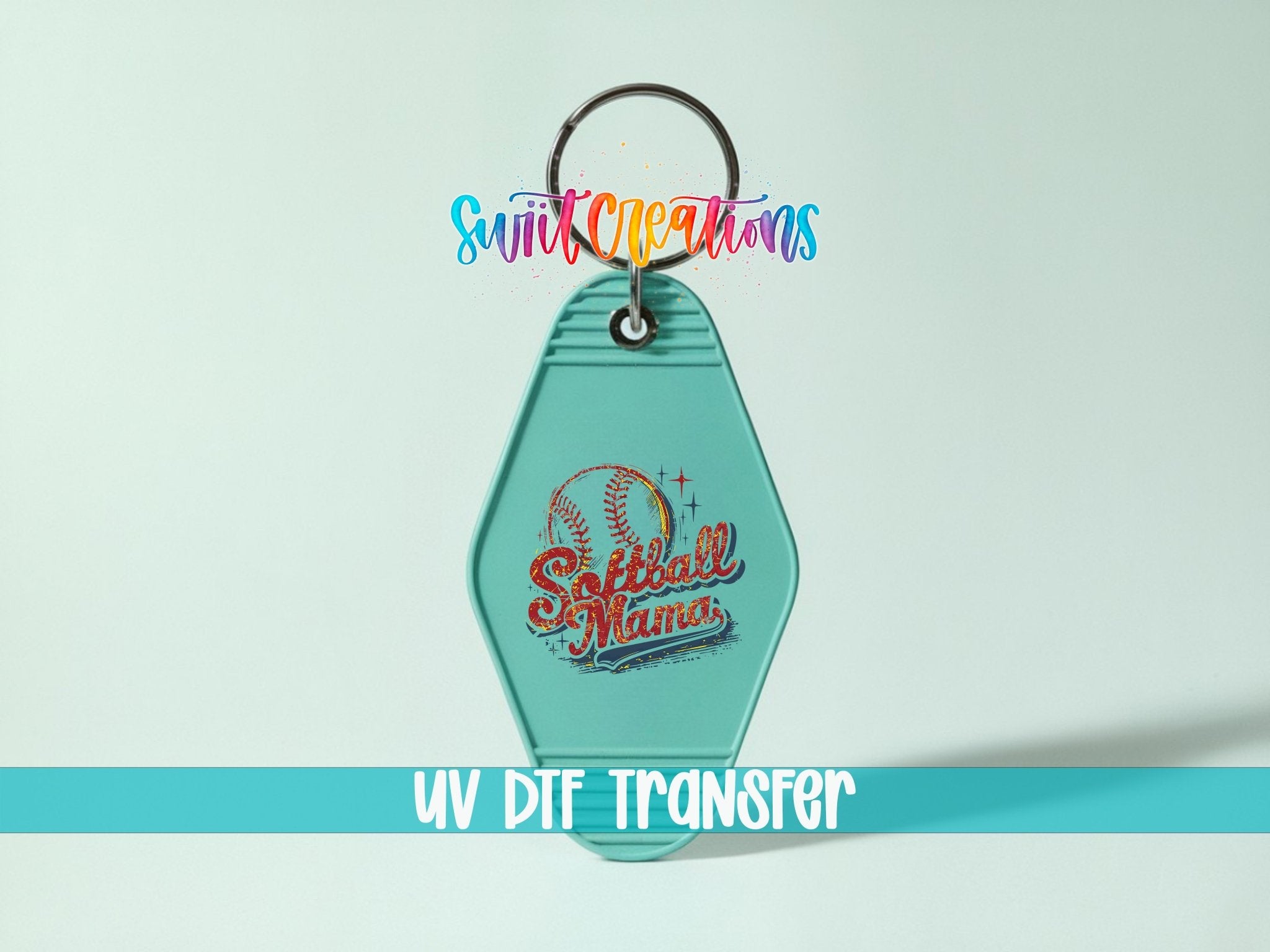Softball Mama Retro Distress Motel Keychain UV DTF Transfer | Sports Decal | MK1989 - Swiit Creations