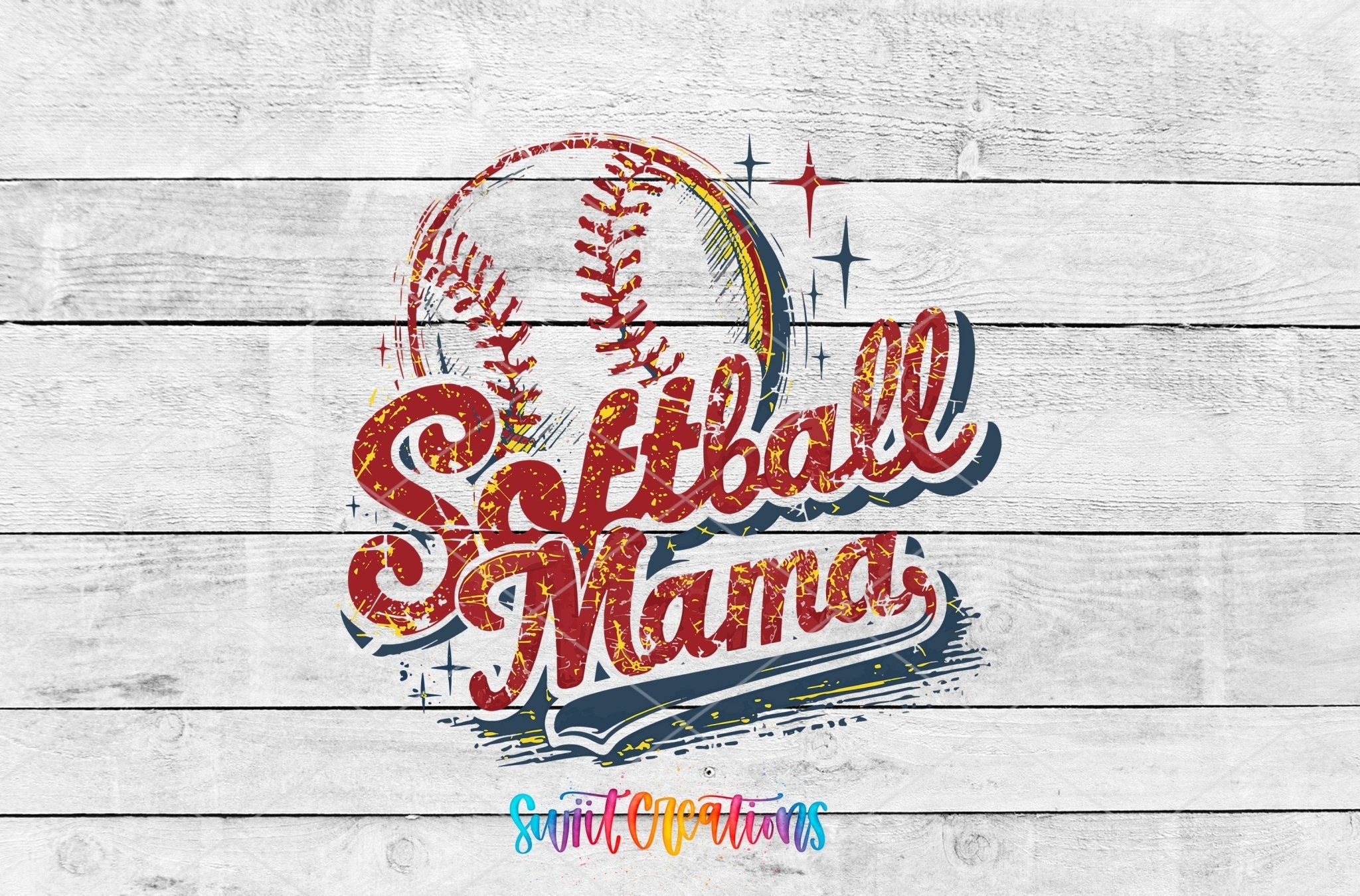 Softball Mama Retro Distress Motel Keychain UV DTF Transfer | Sports Decal | MK1989 - Swiit Creations