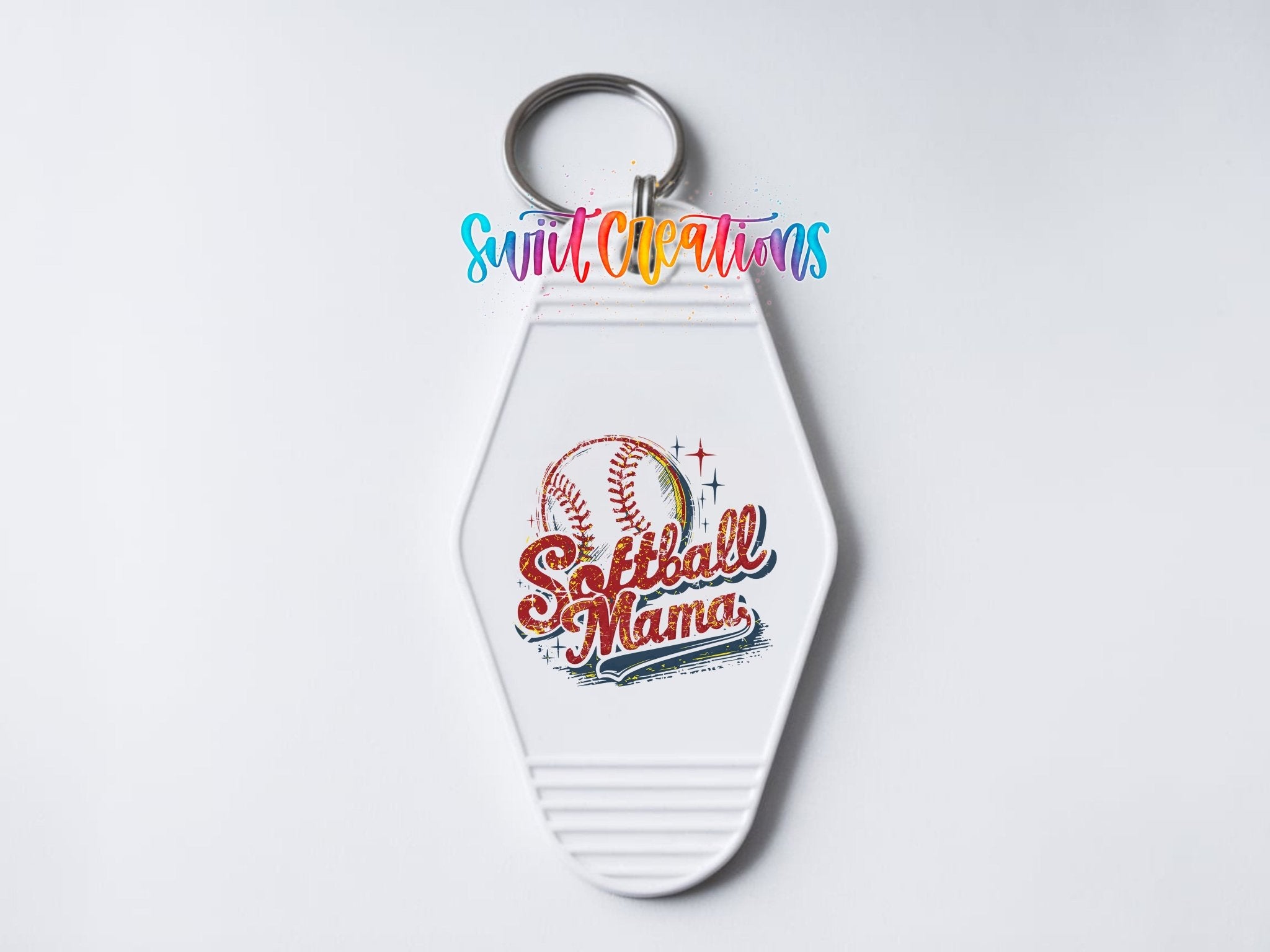 Softball Mama Retro Distress Motel Keychain UV DTF Transfer | Sports Decal | MK1989 - Swiit Creations