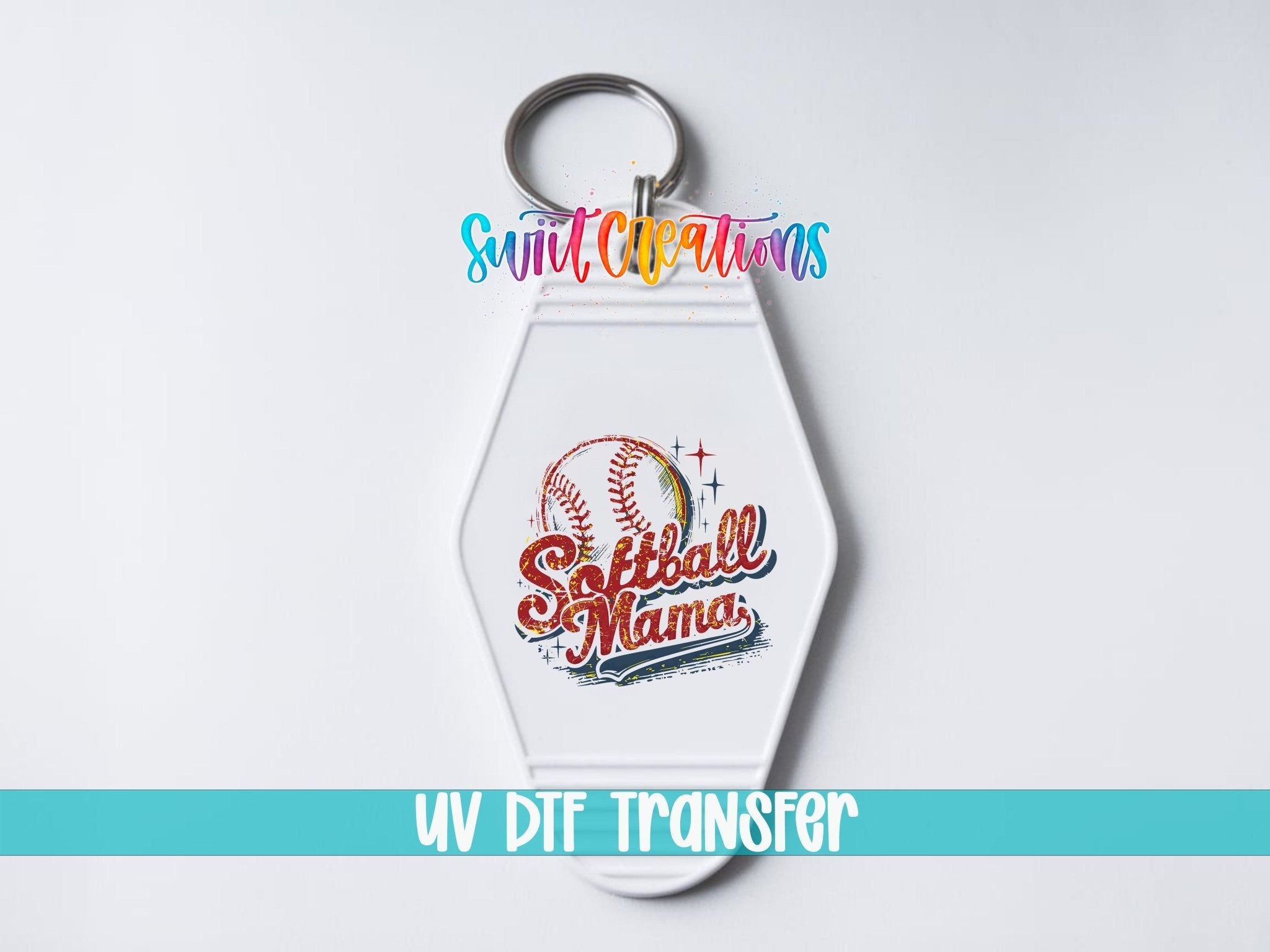 Softball Mama Retro Distress Motel Keychain UV DTF Transfer | Sports Decal | MK1989 - Swiit Creations