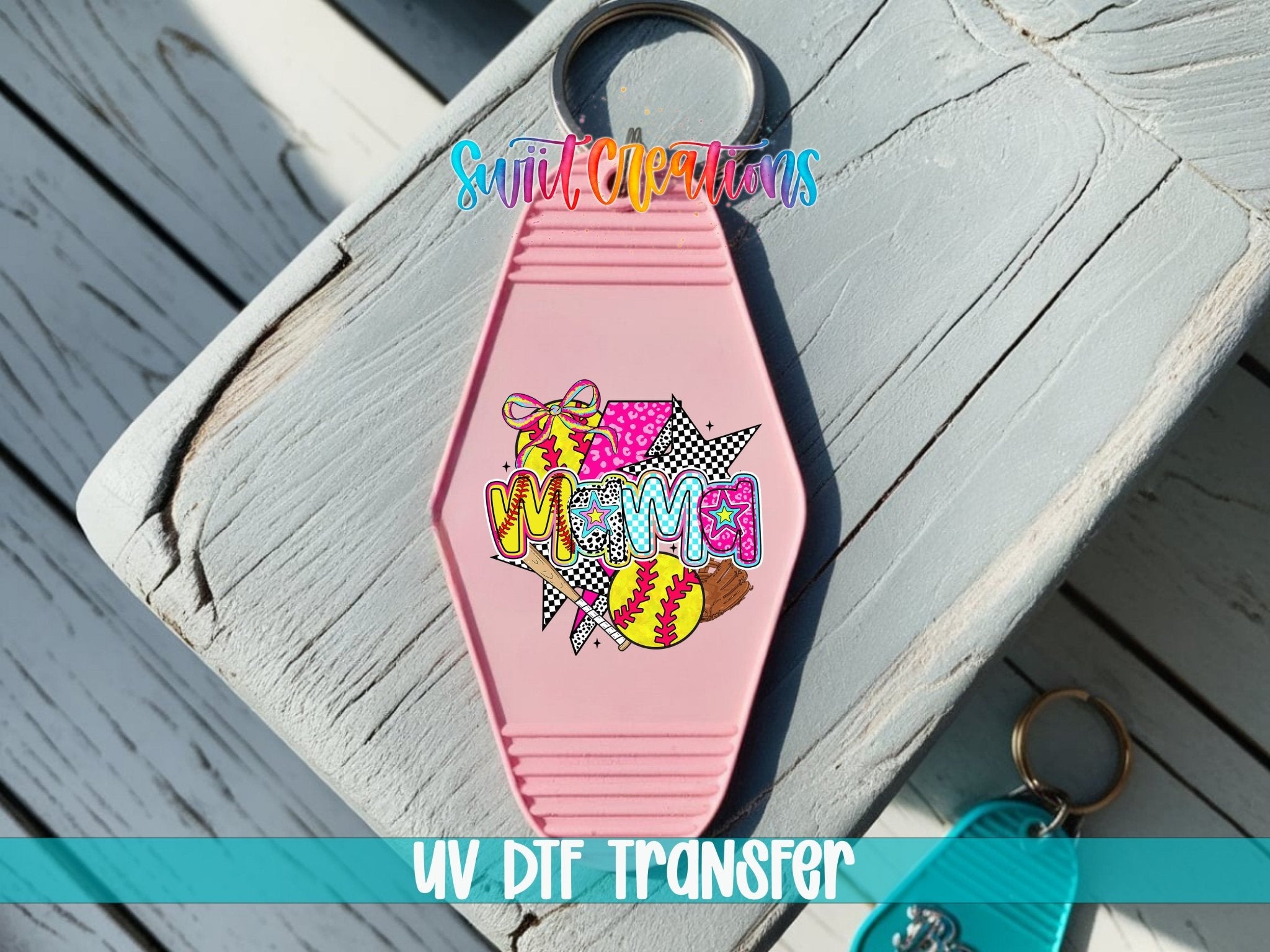 Softball Mama Sports Game Day Motel Keychain UV DTF Transfer | MK1452 - Swiit Creations