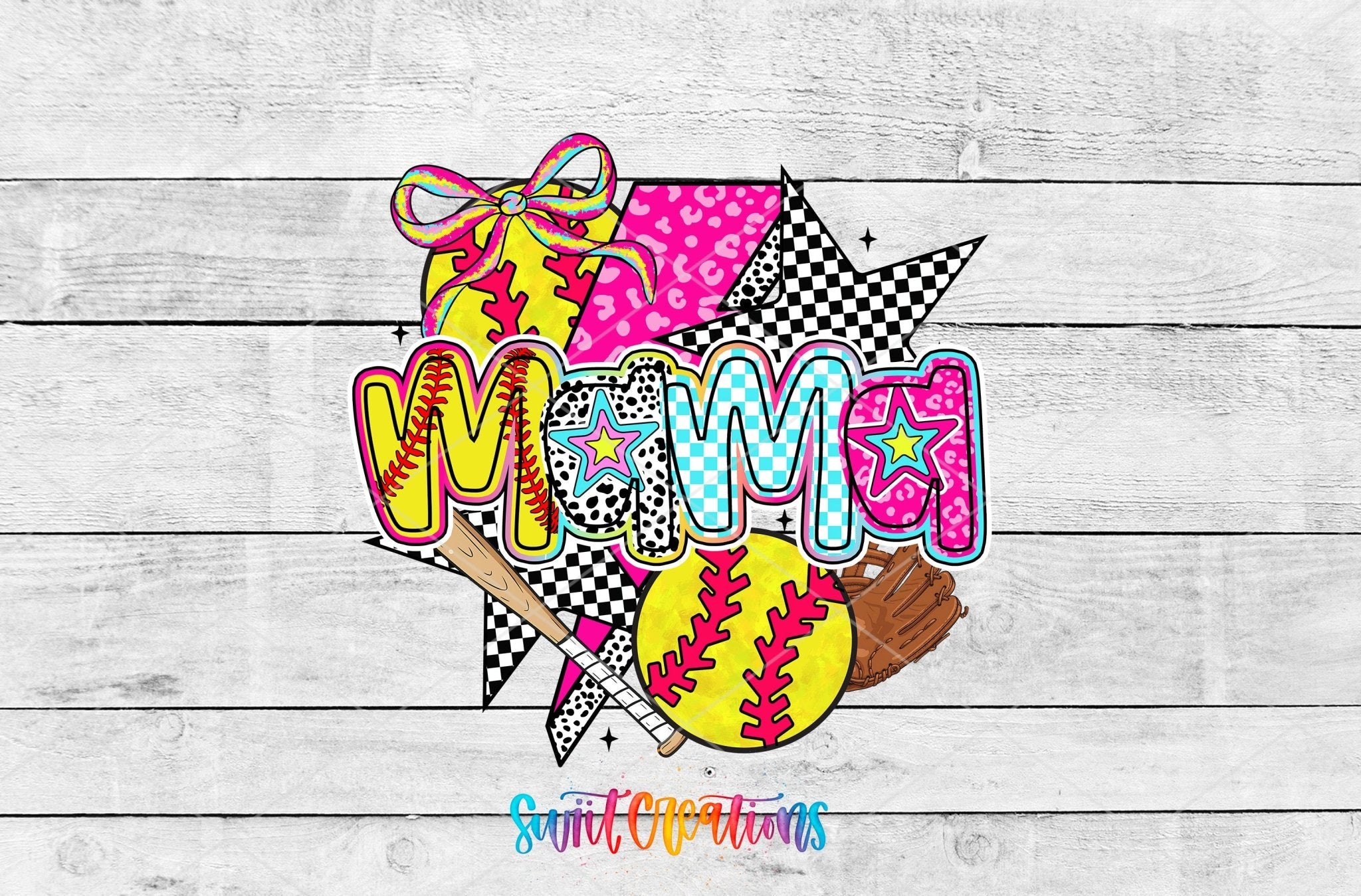 Softball Mama Sports Game Day Motel Keychain UV DTF Transfer | MK1452 - Swiit Creations