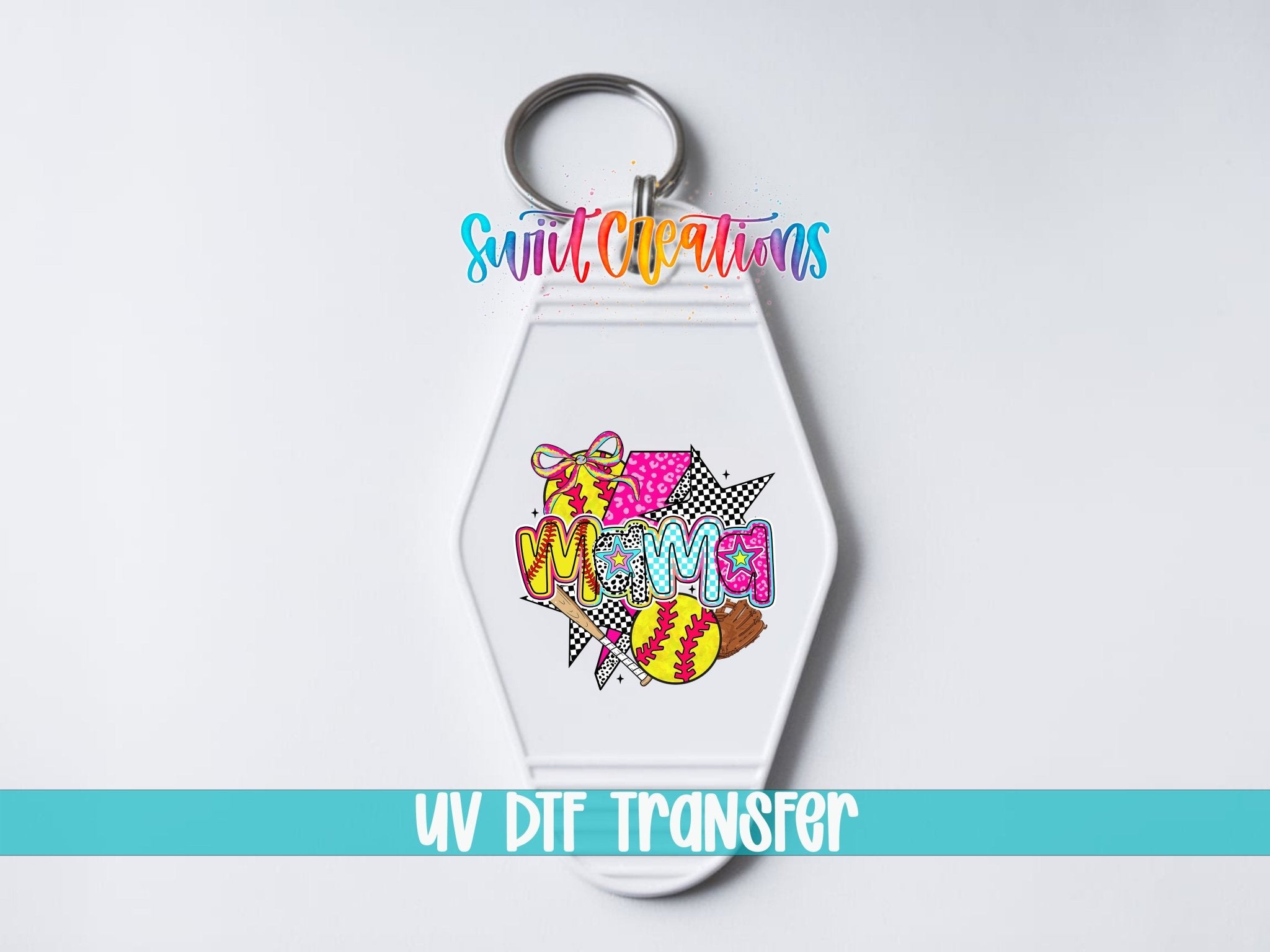 Softball Mama Sports Game Day Motel Keychain UV DTF Transfer | MK1452 - Swiit Creations