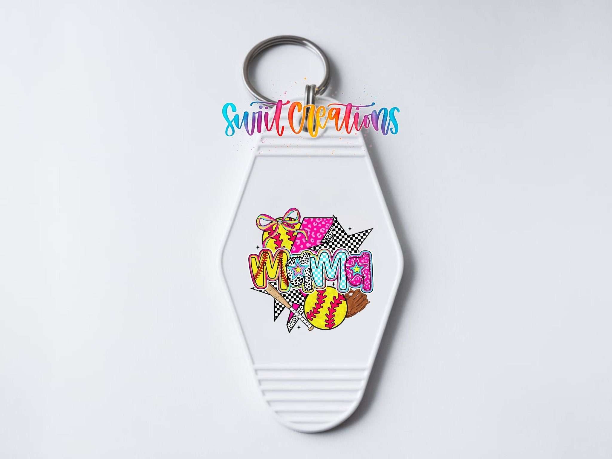 Softball Mama Sports Game Day Motel Keychain UV DTF Transfer | MK1452 - Swiit Creations