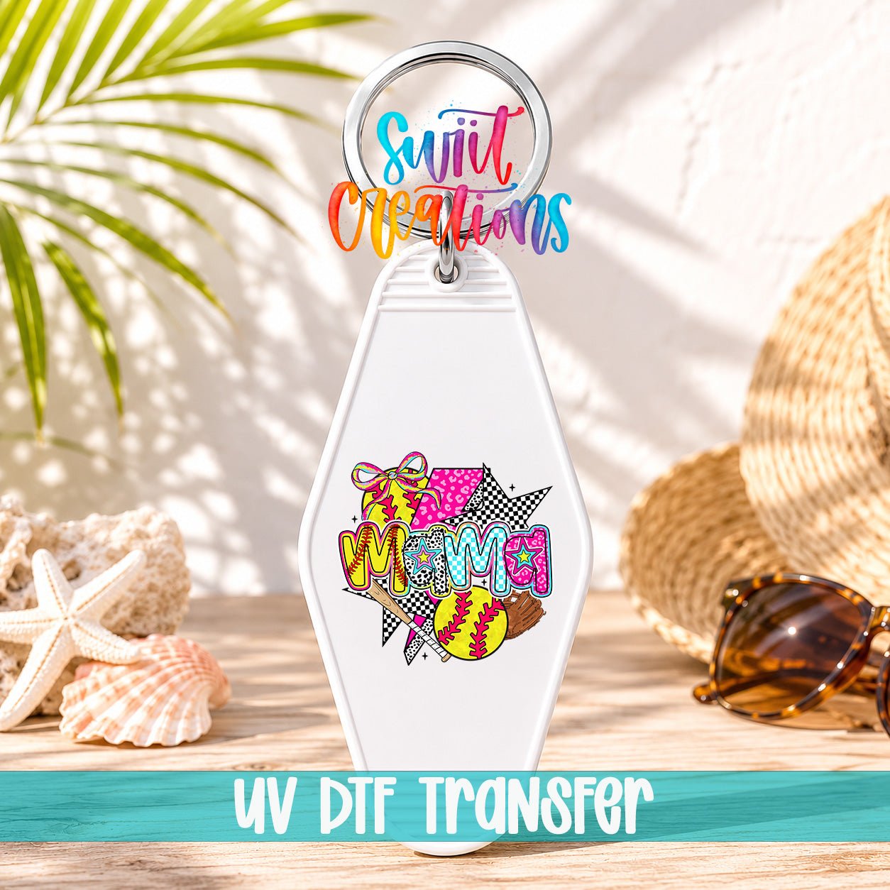 Softball Mama Sports Game Day Motel Keychain UV DTF Transfer | MK1452 - Swiit Creations
