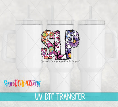 SLP UV DTF transfer on white 40 oz tumblers